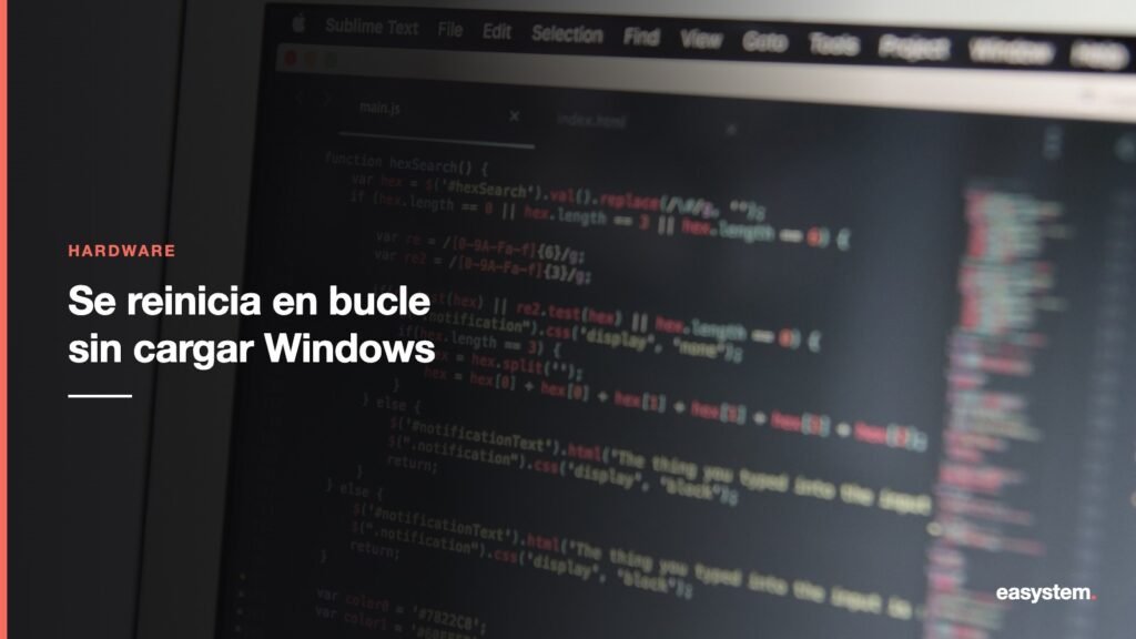 Se reinicia en bucle sin llegar a cargar Windows